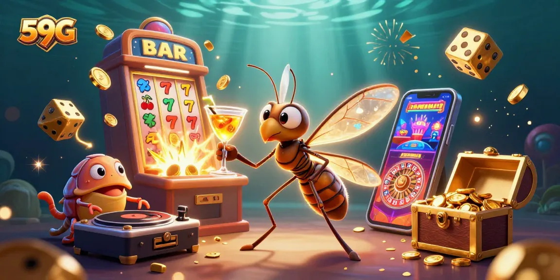 Experience the thrill of 59G with an engaging 3D casino scene featuring vibrant characters and lively game elements.