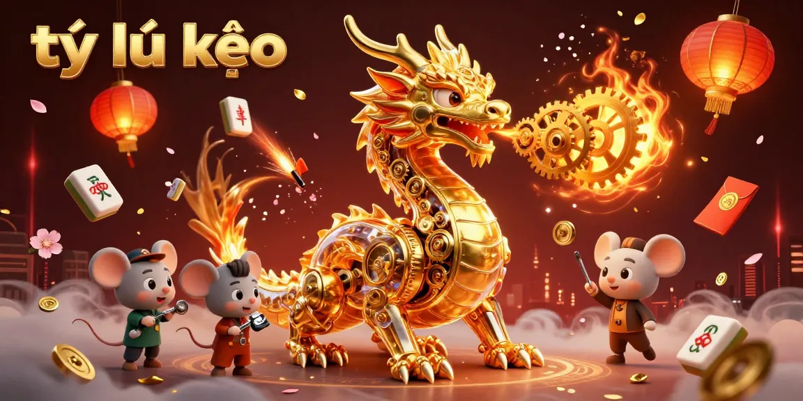 Experience tỷ lệ kèo with a magical dragon and vibrant casino elements in this dynamic 3D scene.