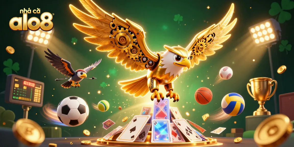 Experience thrilling action at nhà cái alo8 with vibrant games and flying sports elements.