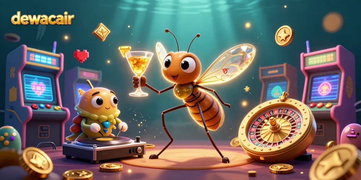 Experience exhilarating gameplay at dewacair with a vibrant casino scene featuring a quirky frozen mosquito mascot and fossil record DJ.