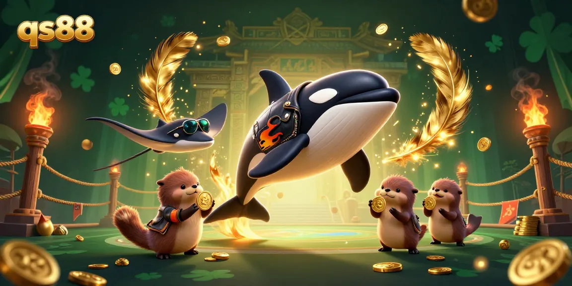 Experience thrilling wins with qs88 through animated casino-themed characters in a vibrant digital scene.