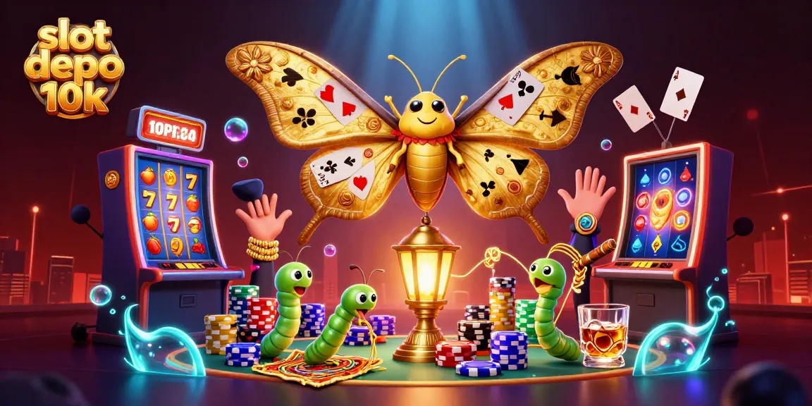 Spin and win with slot depo 10k - vibrant 3D casino scene showcasing jackpot excitement.