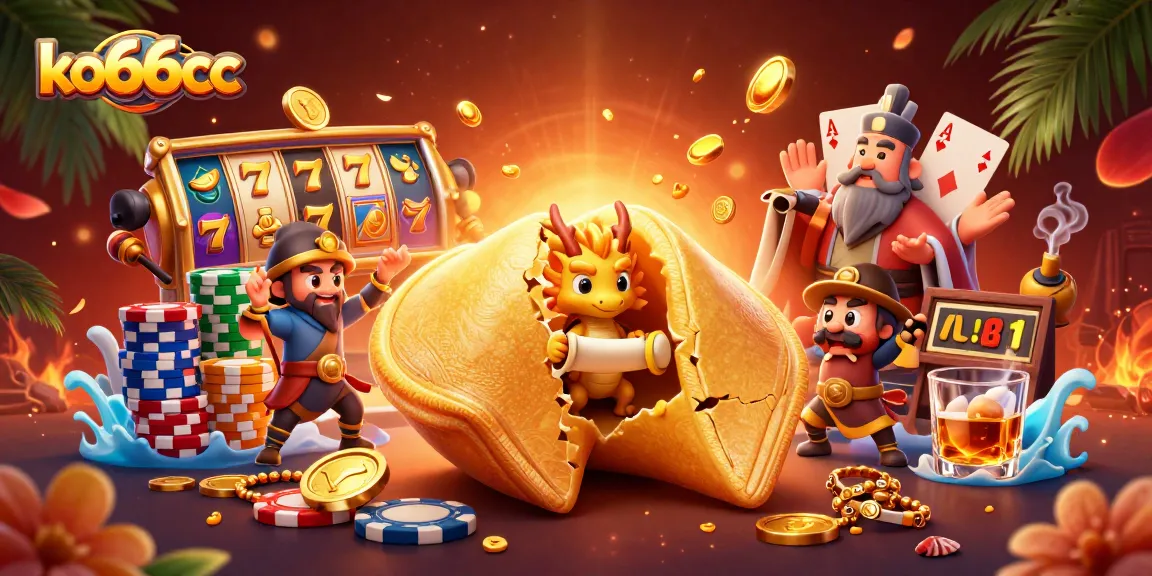 Experience thrilling action at ko66cc with a vibrant 3D casino scene filled with games and fortune elements.