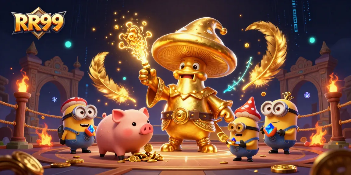 Engage in thrilling gaming action at RR99 with magical characters capturing golden treasures and casino excitement.
