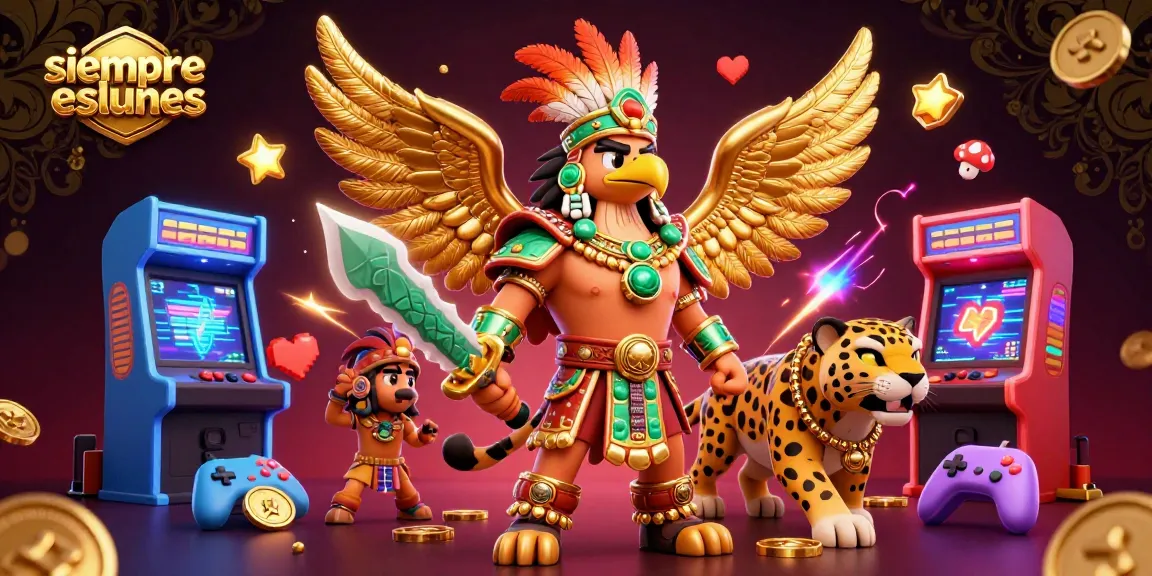 Engage with the exciting world of gaming at siempreeslunes with dynamic casino-themed Aztec warriors!
